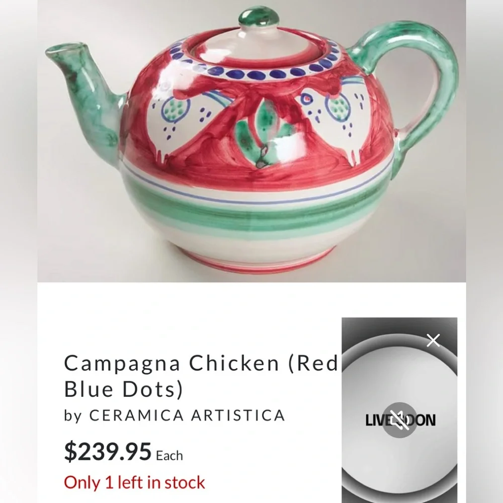 Solimene Vietri Campagna Chicken Teapot
